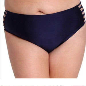 Lysa Swim bottoms Plus size Woman’s 0X 14-16W navy blue with strappy sides